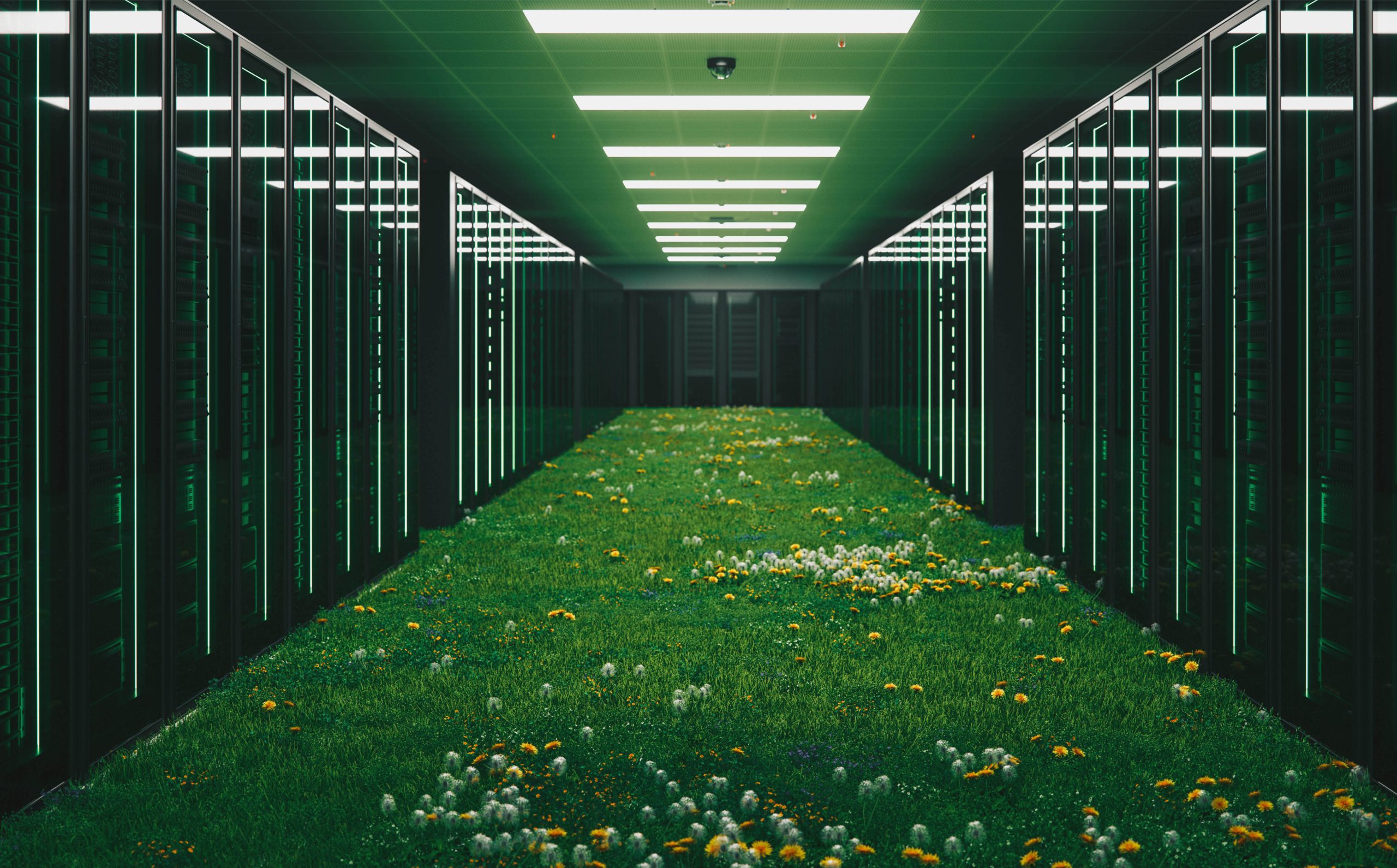 data centre with grass