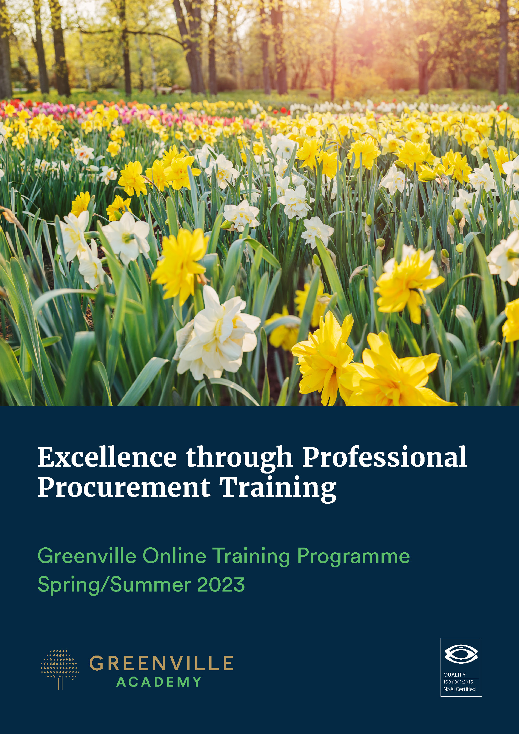 photo of training brochure cover with daffodils in a field