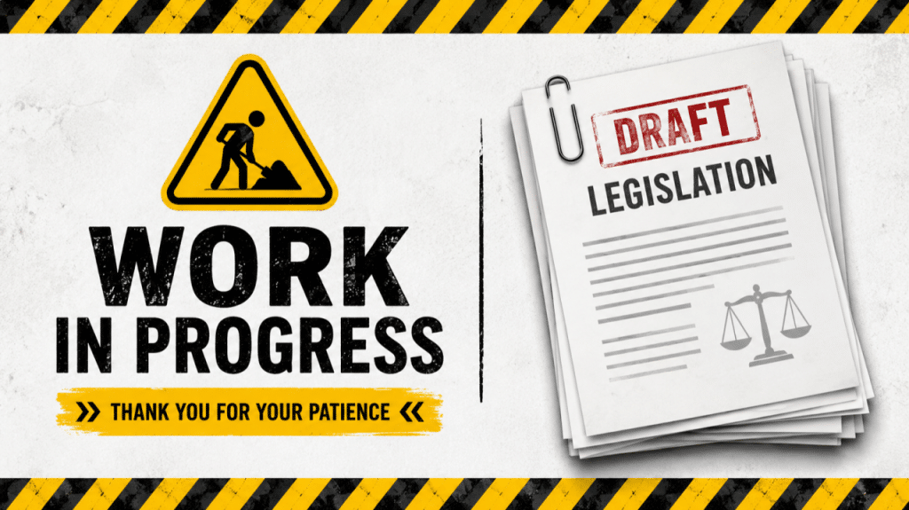 work in progress sign
