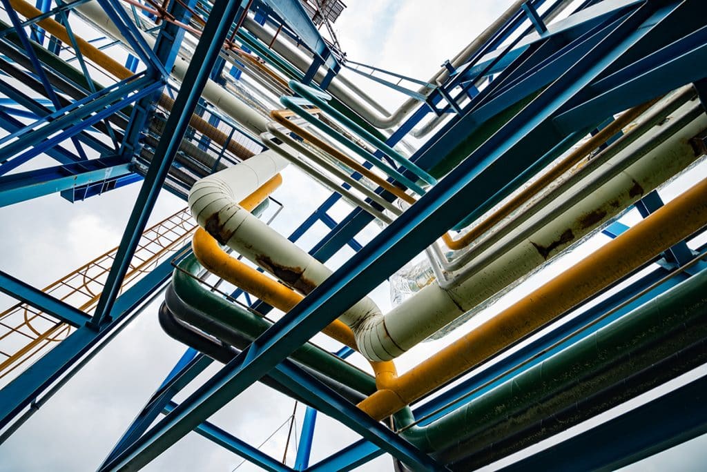 photo of lots of industrial pipes