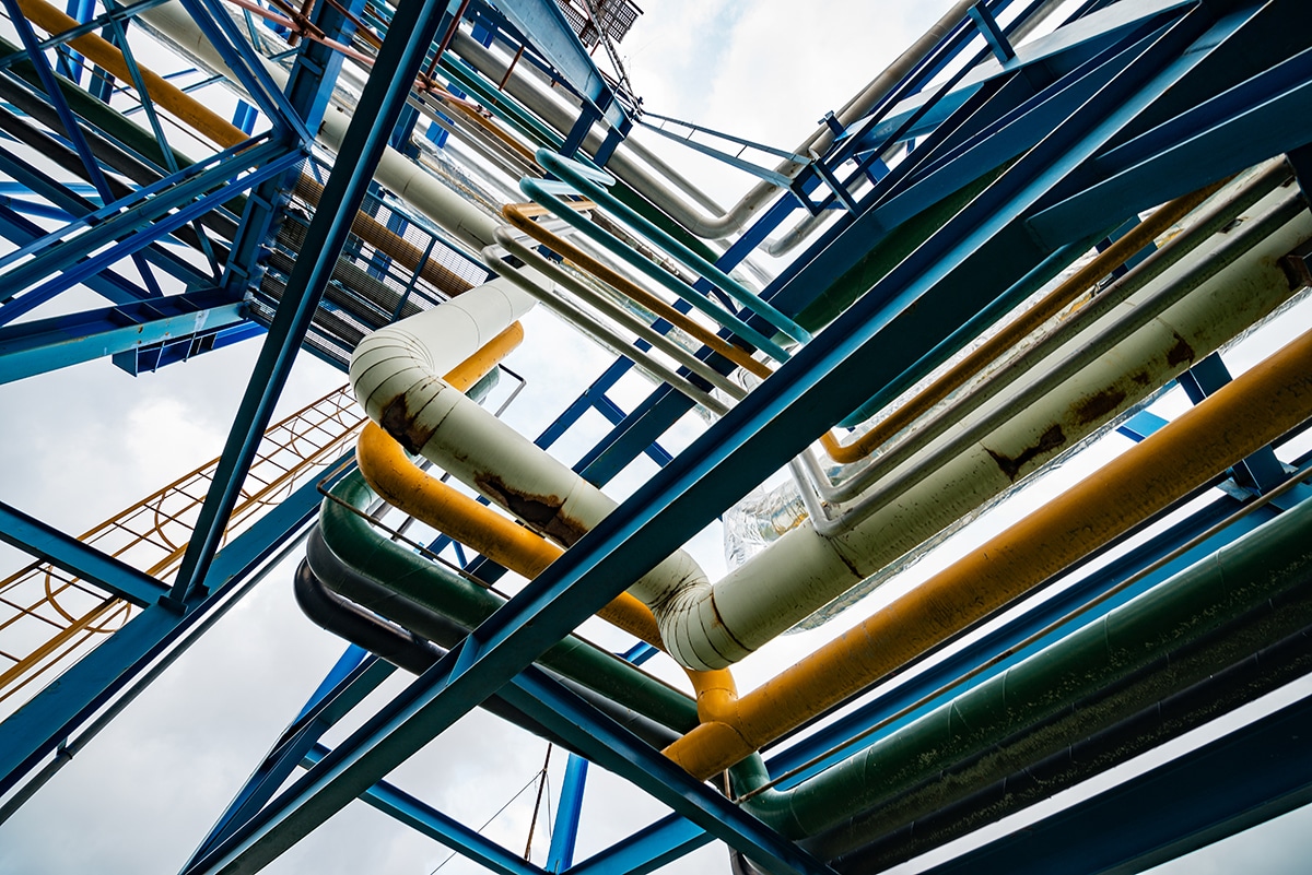 photo of lots of industrial pipes